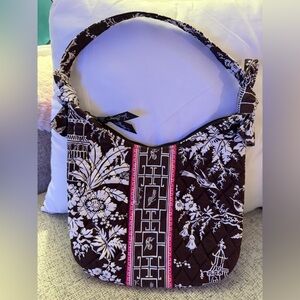 Vera Bradley NWOT Olivia Imperial Toile Brown and White Quilted Shoulder Bag